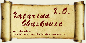 Katarina Obušković vizit kartica